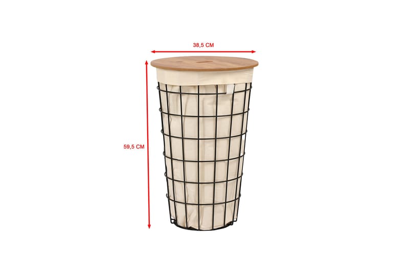 Hami Skittentøyskurv 34 cm - Eik/Svart - Hus & oppussing - Kjøkken & bad - Kjøkken & vaskerom - Tørke & vasketilbehør