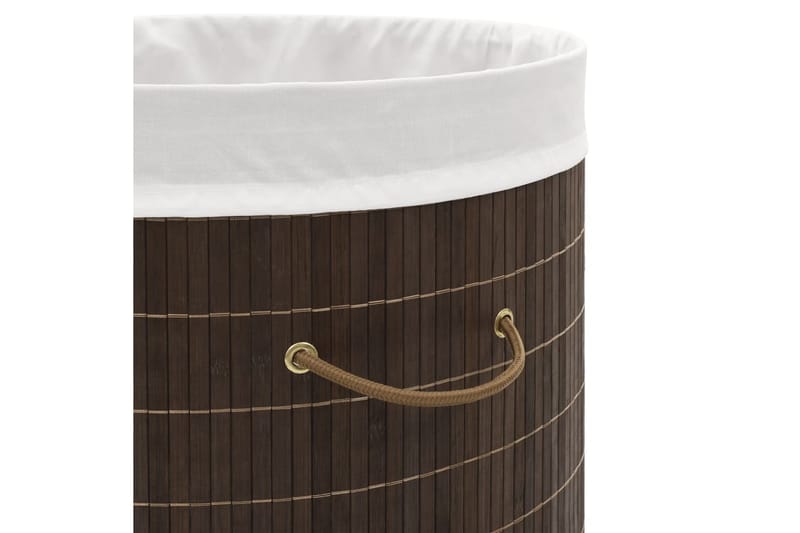 Skittentøyskurv bambus oval mørkebrun - Baderomstilbehør - Skittentøyskurv
