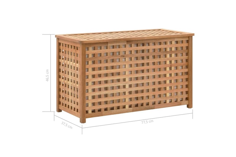 Skittentøyskiste 77,5x37,5x46,5 cm heltre valnøtt - Hus & oppussing - Kjøkken & bad - Baderom - Baderomstilbehør