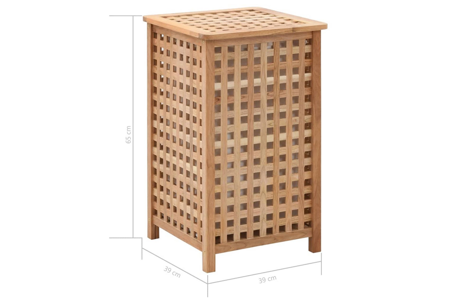 Skittentøyskurv 39x39x65 cm heltre valnøtt - Hus & oppussing - Kjøkken & bad - Baderom - Baderomstilbehør