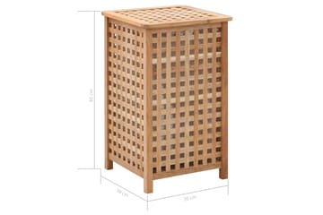 Skittentøyskurv 39x39x65 cm heltre valnøtt - Hus & oppussing - Kjøkken & bad - Baderom - Baderomstilbehør