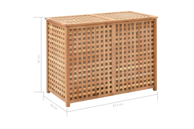 Skittentøyskurv 87,5x46x67 cm heltre valnøtt - Hus & oppussing - Kjøkken & bad - Baderom - Baderomstilbehør