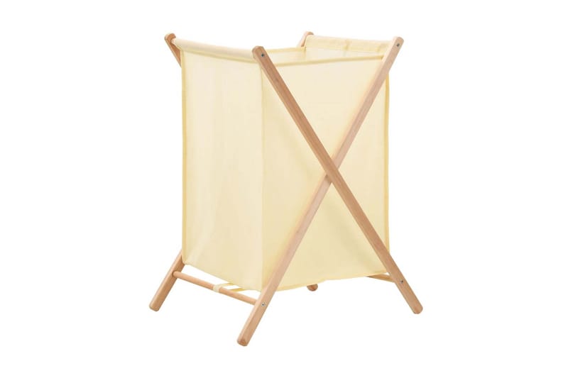 Skittentøyskurv sedertre og stoff beige 42x41x64 cm - Hus & oppussing - Kjøkken & bad - Baderom - Baderomstilbehør