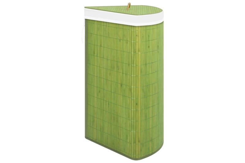 Skittentøyskurv til hjørne bambus grønn 60 L - grønn - Baderomstilbehør - Skittentøyskurv