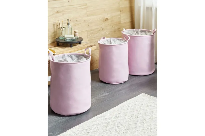 Vaskekurver Archa sett med 3 Rosa/grå - Rosa/grå - Hus & oppussing - Kjøkken & bad - Kjøkken & vaskerom - Tørke & vasketilbehør