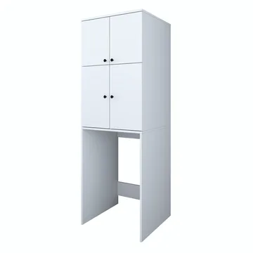 Vaskemaskinskap Wallxpert Cleo Shelf (65 x 193,6 x 62,5 cm) Hvit - Hvit - Hus & oppussing - Kjøkken & bad - Kjøkken & vaskerom