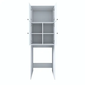 Vaskemaskinskap Wallxpert Cleo Shelf (65 x 193,6 x 62,5 cm) Hvit - Hvit - Hus & oppussing - Kjøkken & bad - Kjøkken & vaskerom