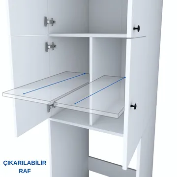 Vaskemaskinskap Wallxpert Cleo Shelf (65 x 193,6 x 62,5 cm) Hvit - Hvit - Hus & oppussing - Kjøkken & bad - Kjøkken & vaskerom