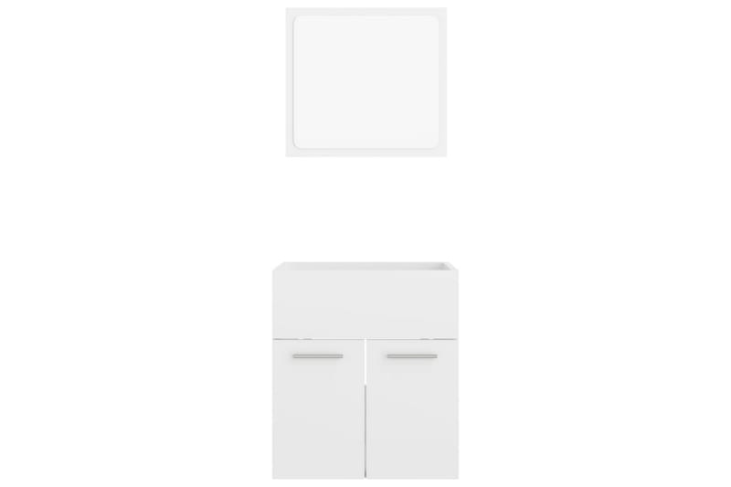 Baderomsmøbler 2 stk høyglans hvit sponplate - Hvit - Hus & oppussing - Kjøkken & bad - Baderom - Baderomsmøbler & baderomsinnredning - Veggskap & høyskap