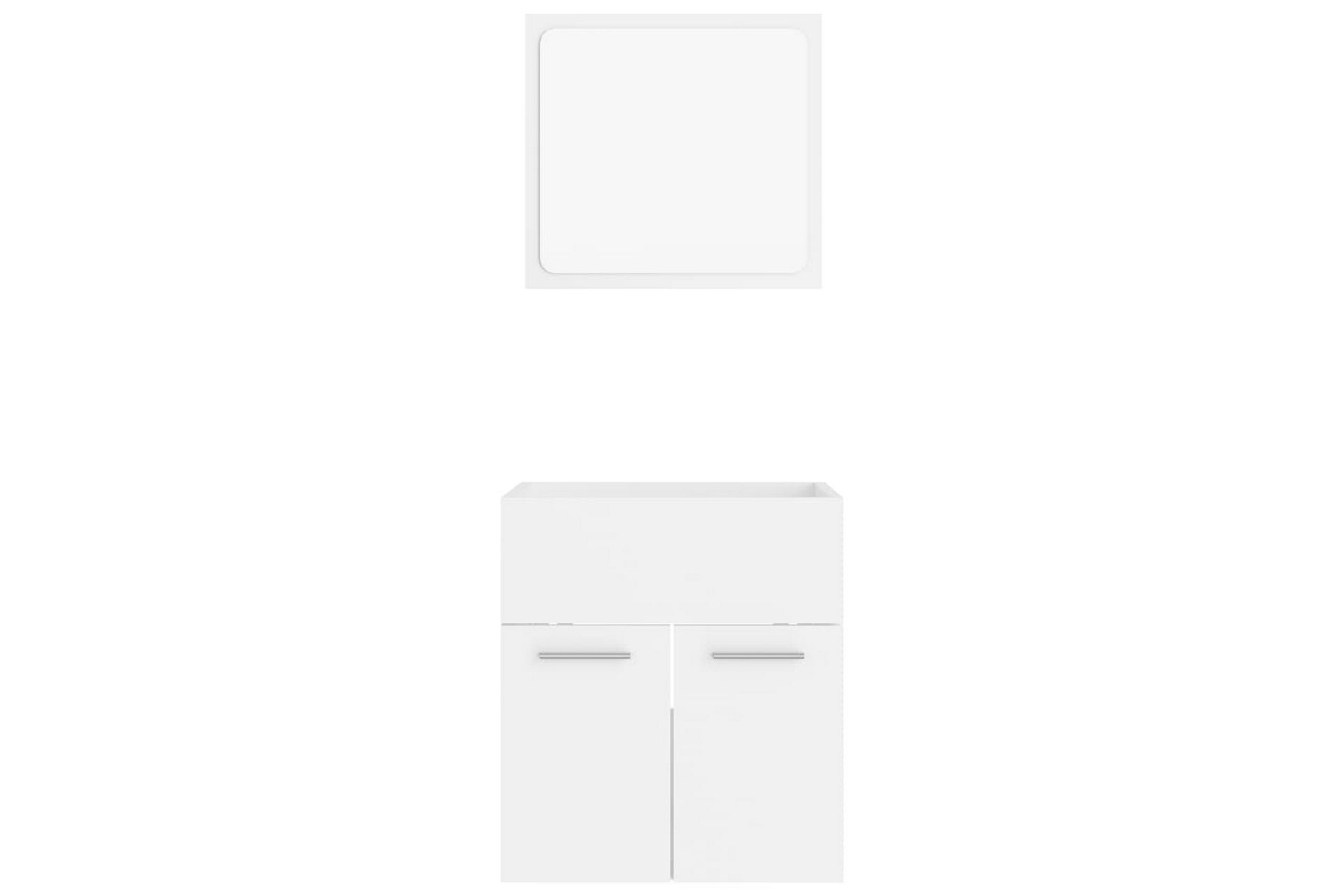 Baderomsmøbler 2 stk hvit sponplate - Hvit - Hus & oppussing - Kjøkken & bad - Baderom - Baderomsmøbler & baderomsinnredning - Veggskap & høyskap
