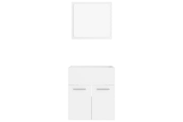 Baderomsmøbler 2 stk hvit sponplate - Hvit - Hus & oppussing - Kjøkken & bad - Baderom - Baderomsmøbler & baderomsinnredning - Veggskap & høyskap