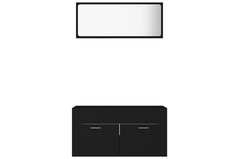 Baderomsmøbler 2 stk svart sponplate - Svart - Hus & oppussing - Kjøkken & bad - Baderom - Baderomsmøbler & baderomsinnredning - Veggskap & høyskap