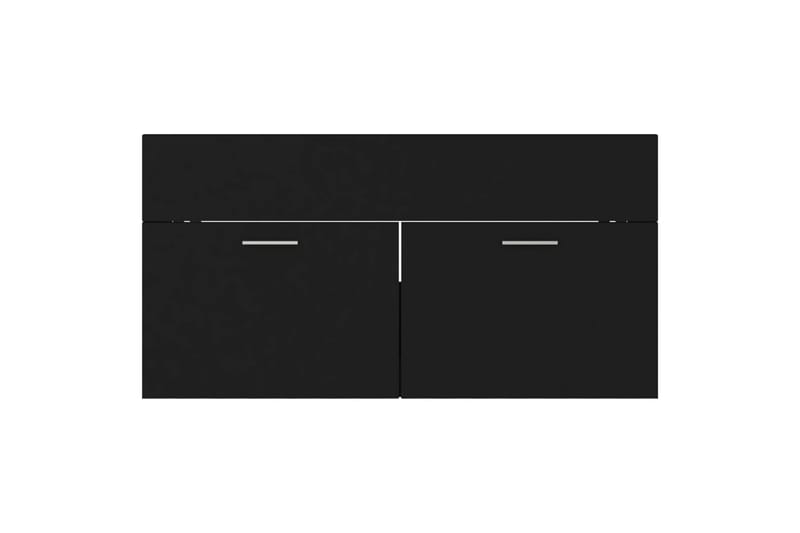 Baderomsmøbler 2 stk svart sponplate - Svart - Hus & oppussing - Kjøkken & bad - Baderom - Baderomsmøbler & baderomsinnredning - Veggskap & høyskap