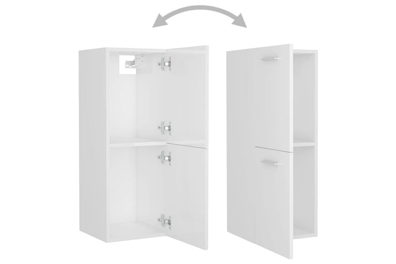 Baderomsskap høyglans hvit 30x30x80 cm sponplate - Hvit - Hus & oppussing - Kjøkken & bad - Baderom - Baderomsmøbler & baderomsinnredning - Veggskap & høyskap