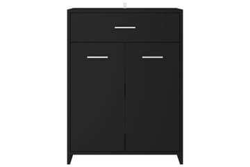 Baderomsskap svart 60x33x80 cm sponplate - Svart - Hus & oppussing - Kjøkken & bad - Baderom - Baderomsmøbler & baderomsinnredning - Veggskap & høyskap