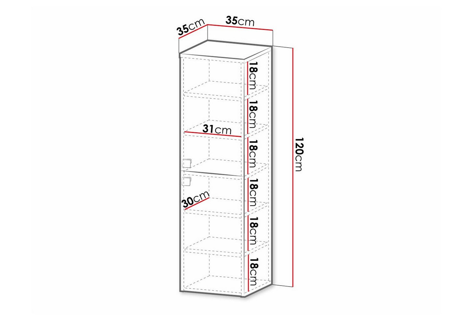Glenndale Høyskap Baderom 120 cm - Grå - Hus & oppussing - Kjøkken & bad - Baderom - Baderomsmøbler & baderomsinnredning - Baderomsskap