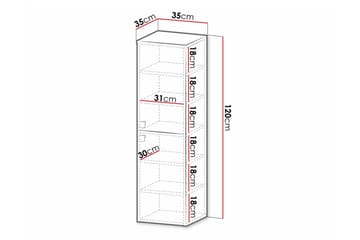 Glenndale Høyskap Baderom 120 cm - Grå - Hus & oppussing - Kjøkken & bad - Baderom - Baderomsmøbler & baderomsinnredning - Baderomsskap