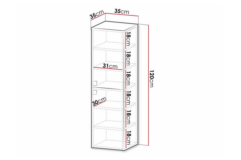 Glenndale Høyskap Baderom 120 cm - Hvid - Hus & oppussing - Kjøkken & bad - Baderom - Baderomsmøbler & baderomsinnredning - Baderomsskap