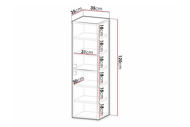 Glenndale Høyskap Baderom 120 cm - Svart - Hus & oppussing - Kjøkken & bad - Baderom - Baderomsmøbler & baderomsinnredning - Baderomsskap