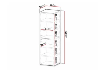 Glenndale Högskåp Badrum 120 cm Concept 55 White - Hus & oppussing - Kjøkken & bad - Baderom - Baderomsmøbler & baderomsinnredning - Veggskap & høyskap