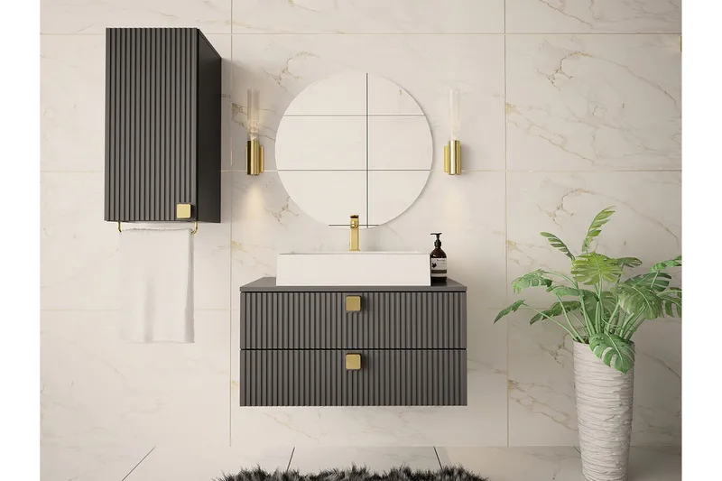 Glenndale Högskåp Badrum 73 cm Concept 55 Grey - Hus & oppussing - Kjøkken & bad - Baderom - Baderomsmøbler & baderomsinnredning - Veggskap & høyskap