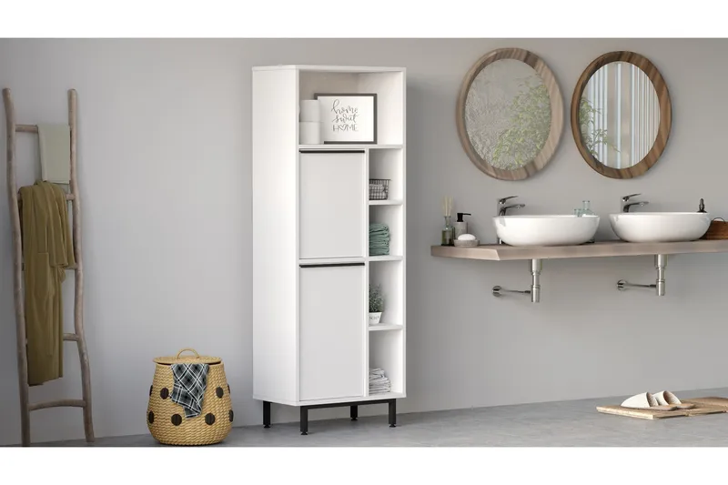 Liyakat Høyskap Baderom 161,6 cm, Hvit