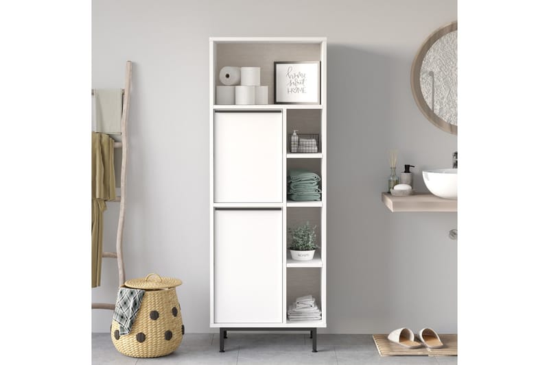 Liyakat Høyskap Baderom 161,6 cm - Hvit - Hus & oppussing - Kjøkken & bad - Baderom - Baderomsmøbler & baderomsinnredning - Veggskap & høyskap