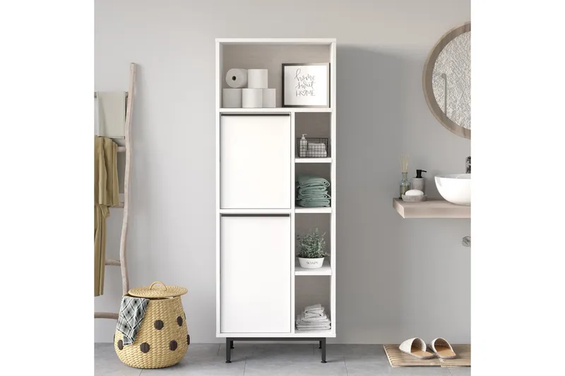 Liyakat Høyskap Baderom 161,6 cm - Hvit - Hus & oppussing - Kjøkken & bad - Baderom - Baderomsmøbler & baderomsinnredning - Veggskap & høyskap