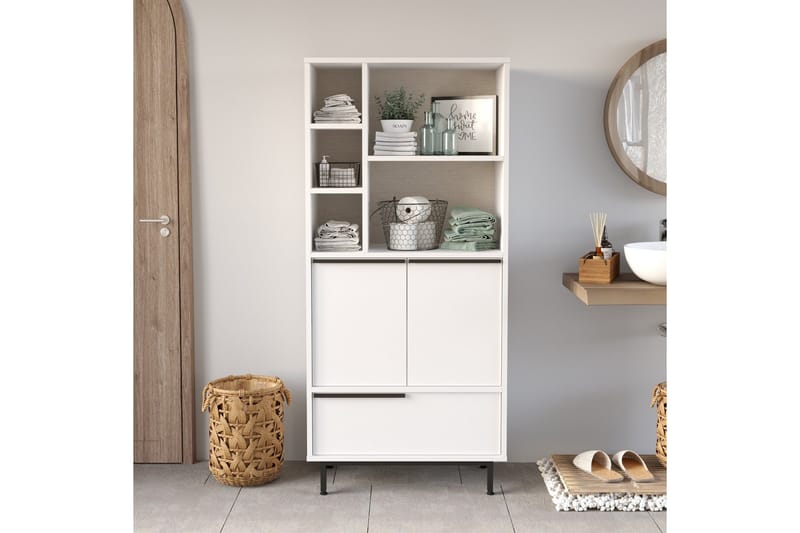 Liyakat Høyskap Baderom 161,6 cm - Hvit - Hus & oppussing - Kjøkken & bad - Baderom - Baderomsmøbler & baderomsinnredning - Veggskap & høyskap