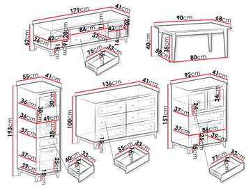 Zeylor Møbelsett for Stue med Belysning - Møbler - Møbelsett - Møbelsett til stue