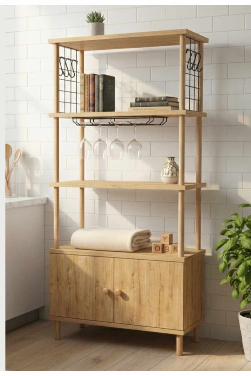 Kjøkkenskap Hanah Home Pika Cabinet (60 x 140 x 30 cm) Sapphire Oak - Sapphire Oak - Hus & oppussing - Kjøkken & bad - Kjøkken & vaskerom