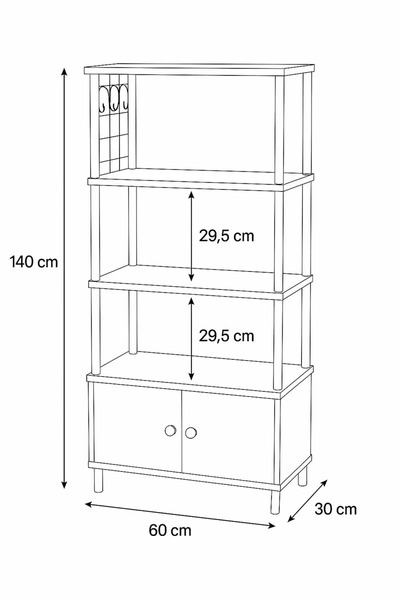 Kjøkkenskap Hanah Home Pika Cabinet (60 x 140 x 30 cm) Furu - Furu - Hus & oppussing - Kjøkken & bad - Kjøkken & vaskerom