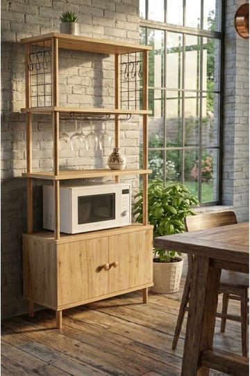 Kjøkkenskap Hanah Home Pika Cabinet (60 x 140 x 30 cm) Sapphire Oak - Sapphire Oak - Hus & oppussing - Kjøkken & bad - Kjøkken & vaskerom