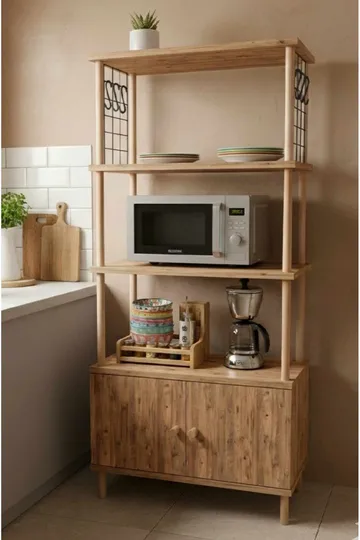 Kjøkkenskap Hanah Home Pika Cabinet (60 x 140 x 30 cm) Furu - Furu - Hus & oppussing - Kjøkken & bad - Kjøkken & vaskerom