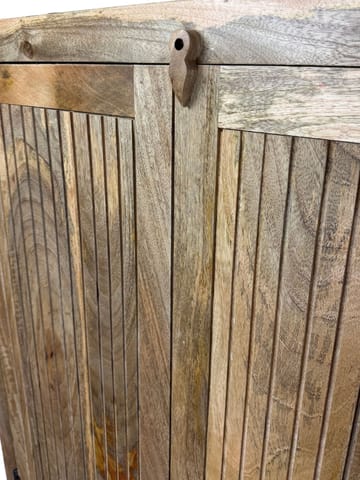 Livira oppbevaringsskap 90x187 cm ribbedesign landlig stil - naturbrun - Hus & oppussing - Kjøkken & bad - Kjøkken & vaskerom