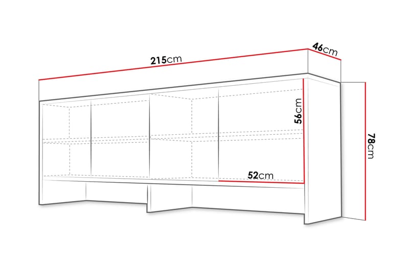 Rauk Highboard - Hvit - Hus & oppussing - Kjøkken & bad - Kjøkken & vaskerom
