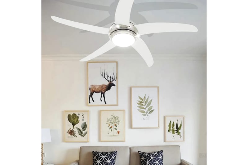 Dekorert takvifte med lys 128 cm hvit - Hus & oppussing - Klimakontroll - Vifter