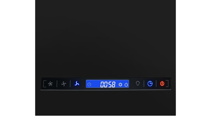 Fritthengende kjøkkenvifte sensor LCD 37cm stål - Svart - Vifter - Takvifte