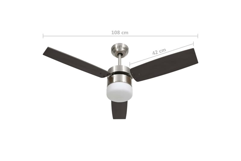 Takvifte med lys og fjernkontroll 108 cm mørkebrun - Brun - Hus & oppussing - Klimakontroll - Vifter