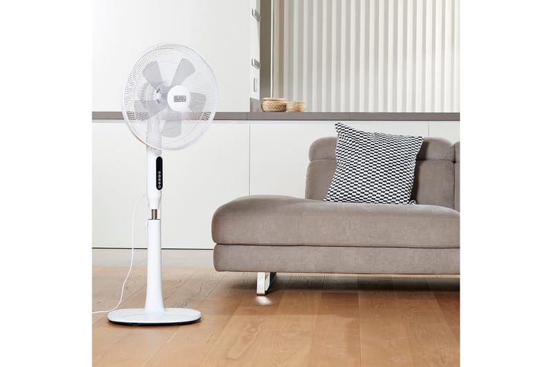 Gulvvifte Black+Decker 5 blader 50W Hvit - Hvit - Hus & oppussing - Klimakontroll - Vifter