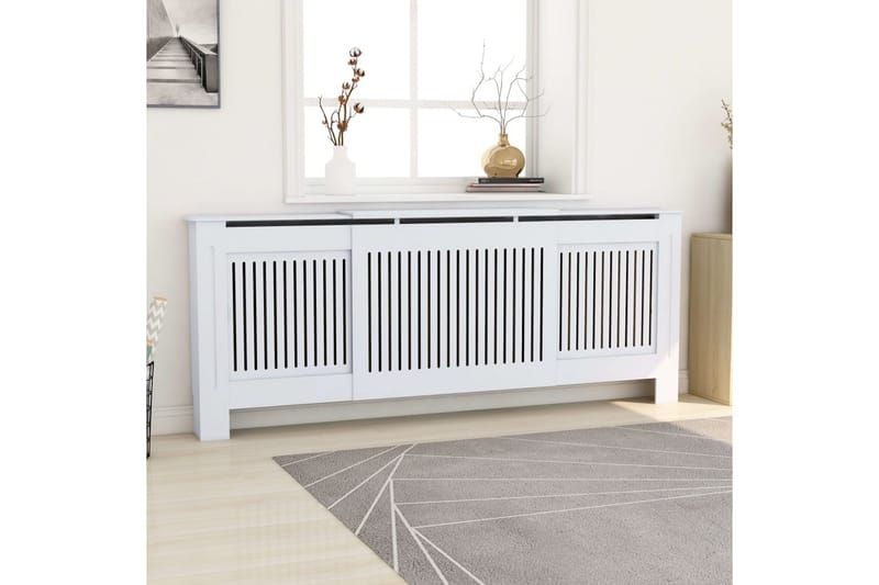 MDF Radiatordeksel 205 cm hvit - Hvit - Hus & oppussing - Klimakontroll - Oppvarming