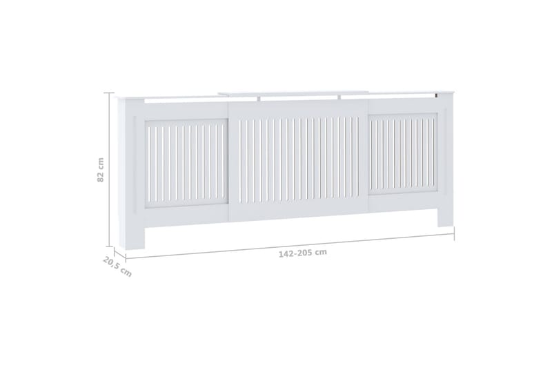 MDF Radiatordeksel 205 cm hvit - Hvit - Hus & oppussing - Klimakontroll - Oppvarming