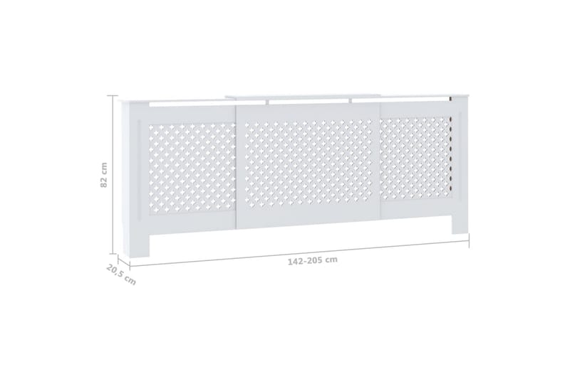 MDF Radiatordeksel 205 cm hvit - Hvit - Hus & oppussing - Klimakontroll - Oppvarming
