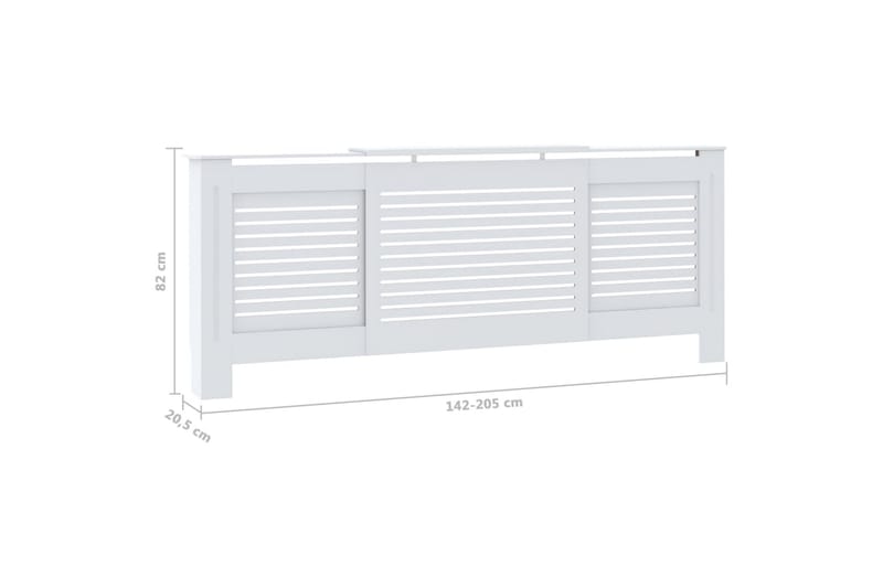 MDF Radiatordeksel 205 cm hvit - Hvit - Hus & oppussing - Klimakontroll - Oppvarming
