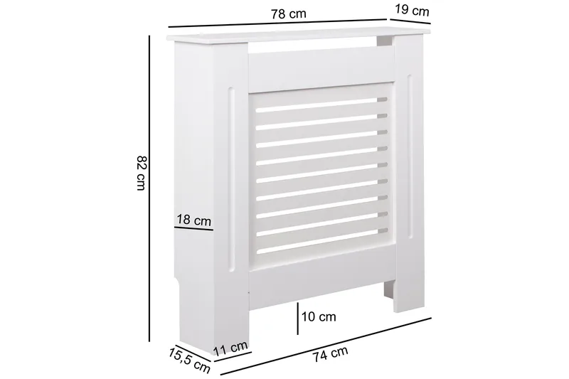 Moening Radiator Benk 78x19 cm - Hvit - Hus & oppussing - Klimakontroll - Oppvarming