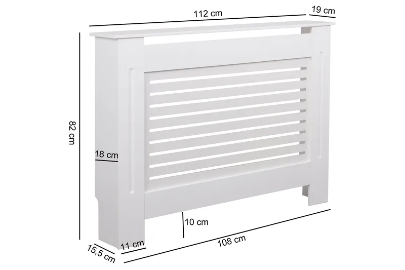 Moraine Radiator Benk 112x19 cm - Hvit - Hus & oppussing - Klimakontroll - Oppvarming