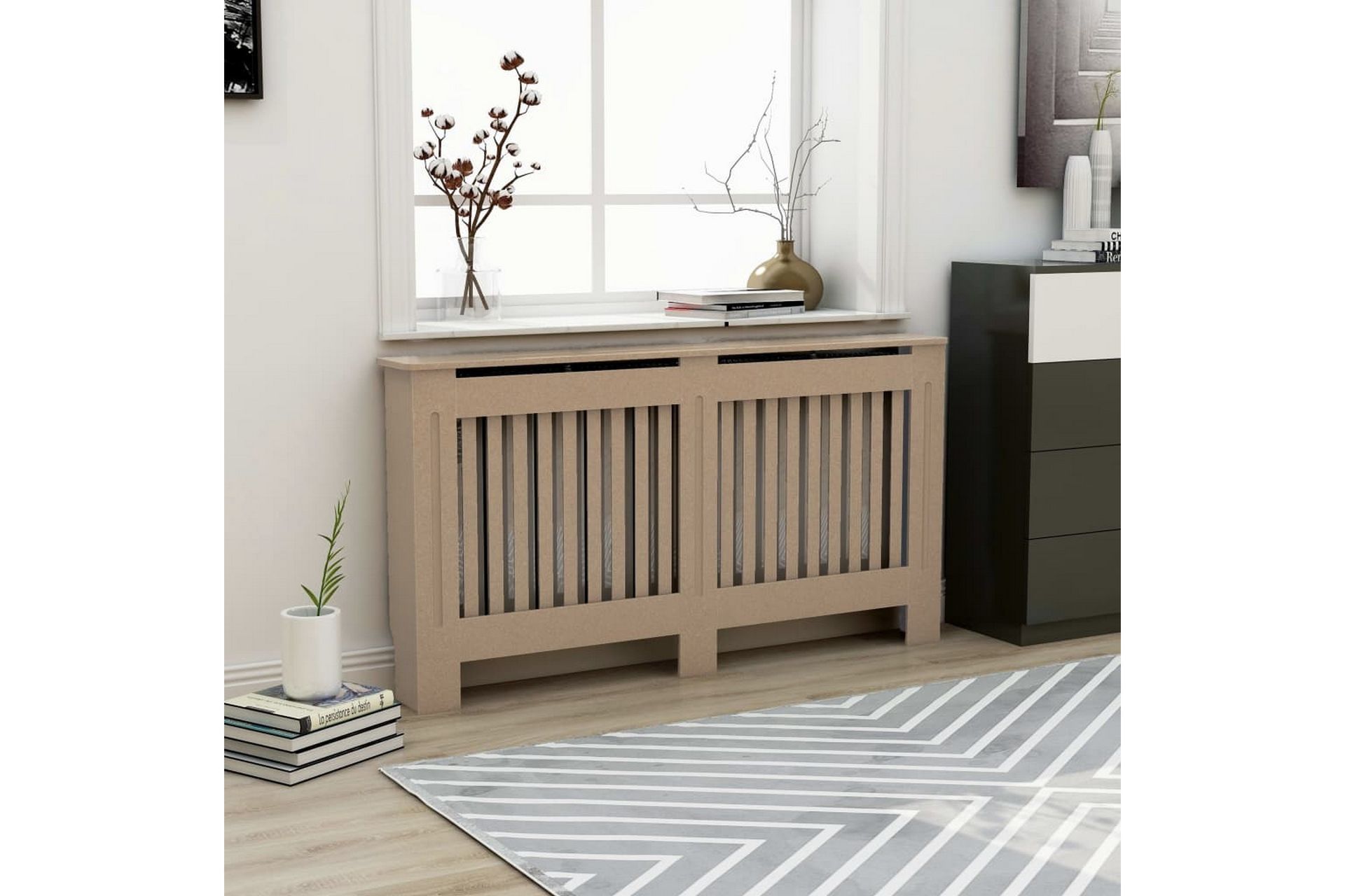 Radiatordeksel 152x19x81 cm MDF - Hus & oppussing - Klimakontroll - Oppvarming