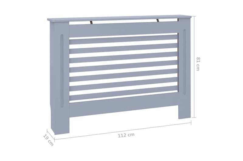 Radiatordeksel antrasitt 112x19x81 cm MDF - Hus & oppussing - Klimakontroll - Oppvarming
