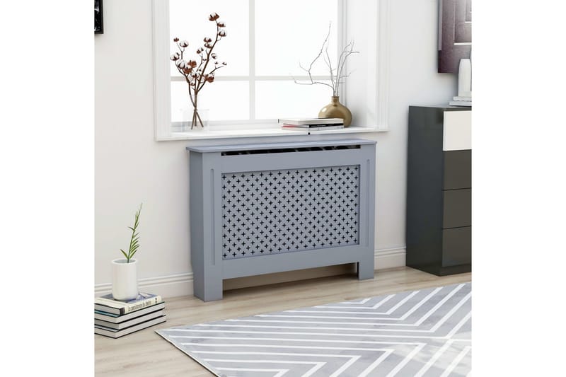 Radiatordeksel antrasitt 112x19x81 cm MDF - Hus & oppussing - Klimakontroll - Oppvarming