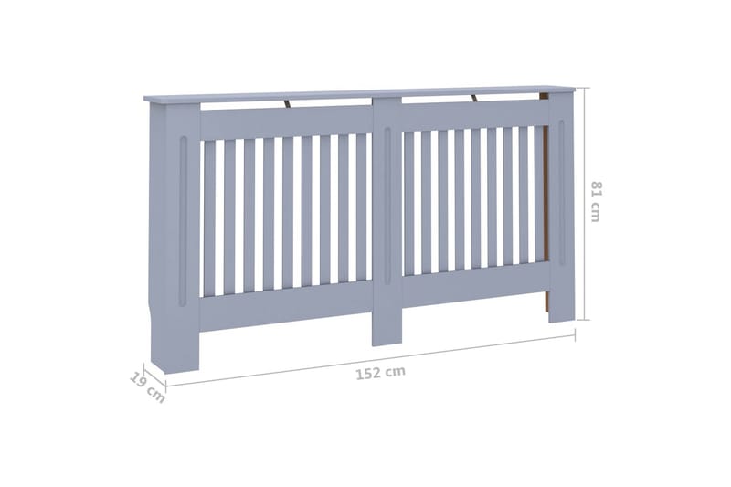 Radiatordeksel antrasitt 152x19x81 cm MDF - Hus & oppussing - Klimakontroll - Oppvarming